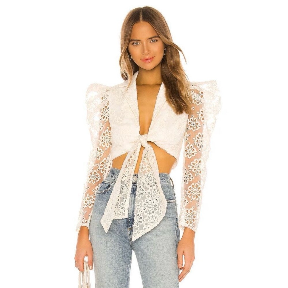 Lovers + Friends Kenter Top in Cream.